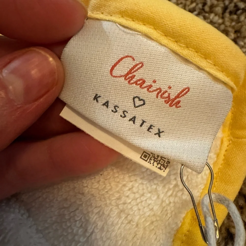Kassatex Chairish Scallop Edge Towel Collection - Hand Towel NWT Yellow White